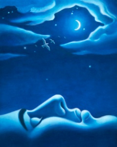 Man Sleeping Beneath A Nighttime Sky --- Image by © Images.com/Corbis